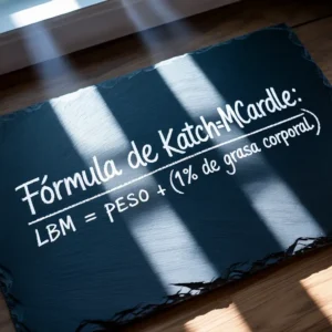 Fórmula de Katch-McArdle: LBM = Peso × (1 − % de grasa corporal) Fórmula de Katch-McArdle: LBM = Peso × (1 − % de grasa corporal)
