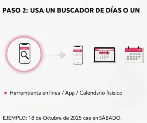 Paso 2 Usa un Buscador de Días o un Calendario