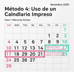 Método 4 Uso de un Calendario Impreso