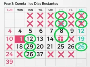 Paso 3 Cuenta los Días Restantes