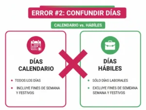Error #2 Confundir Días Calendario Con Días Hábiles