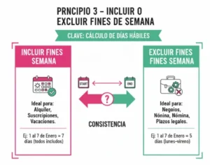 Principio 3 – Incluir o Excluir Fines de Semana